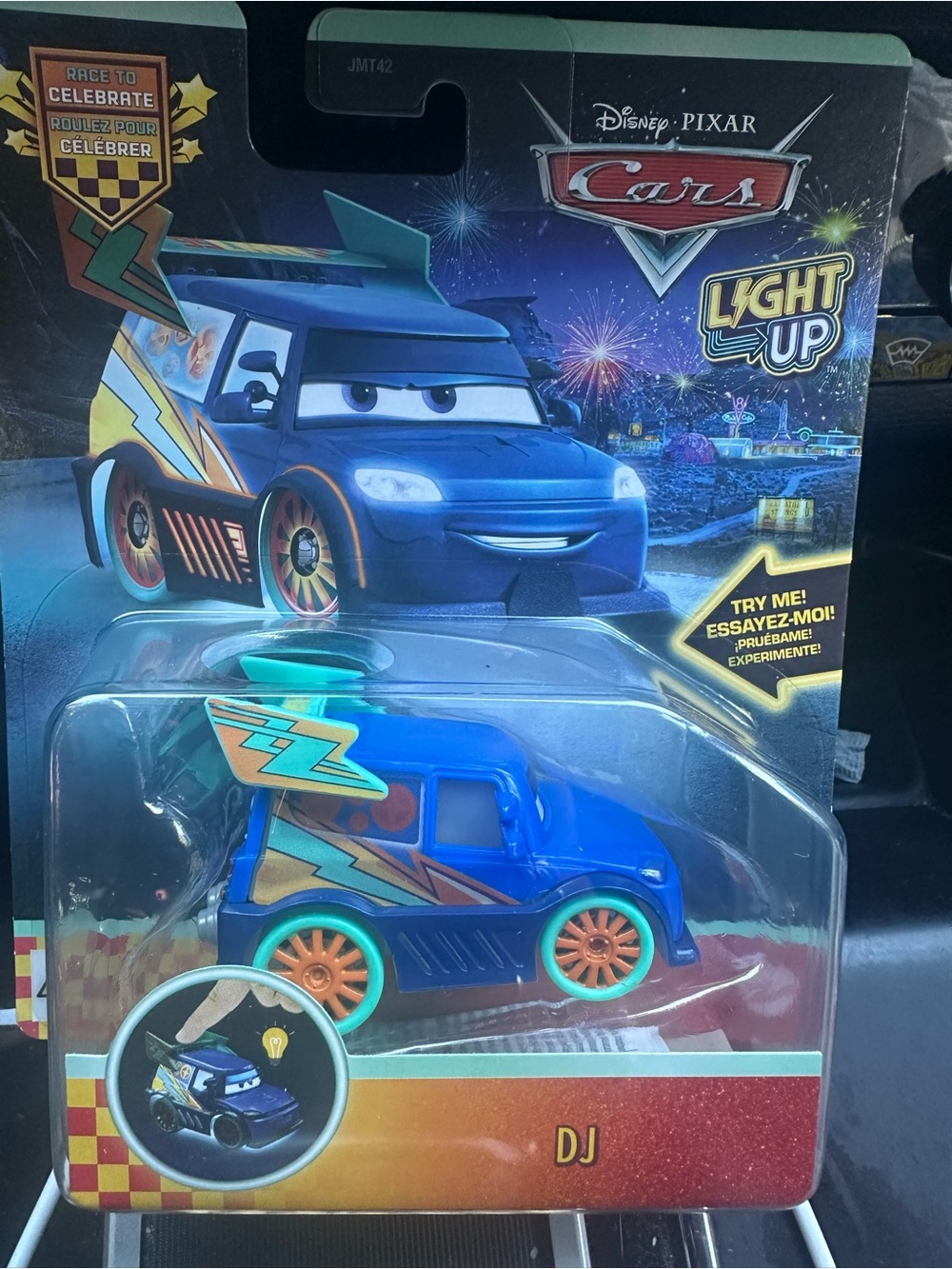 Disney Blue DJ Light-Up Cars Vehicle with Orange & Teal Accents